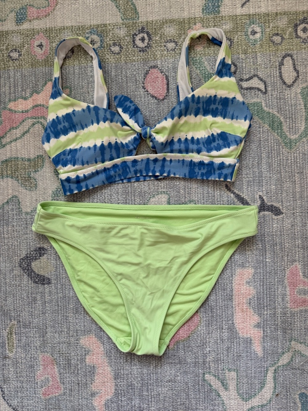 Aerie Bikini Set Bottoms M Top Small Green/Blue